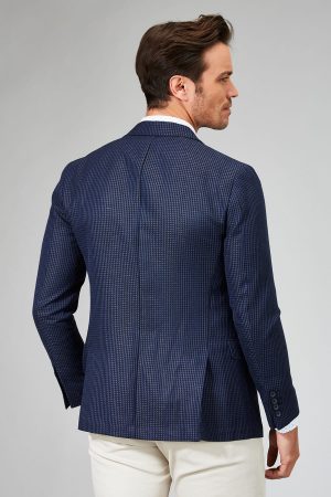 Men’s Navy Blue Plaid Jacket