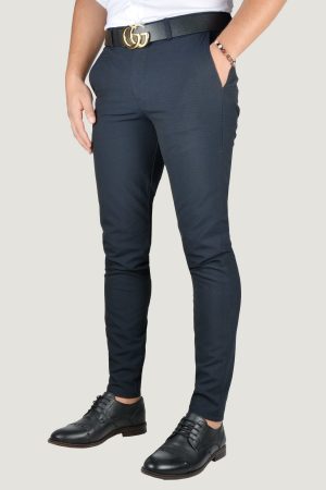 Men’s Linen Navy Blue Trousers