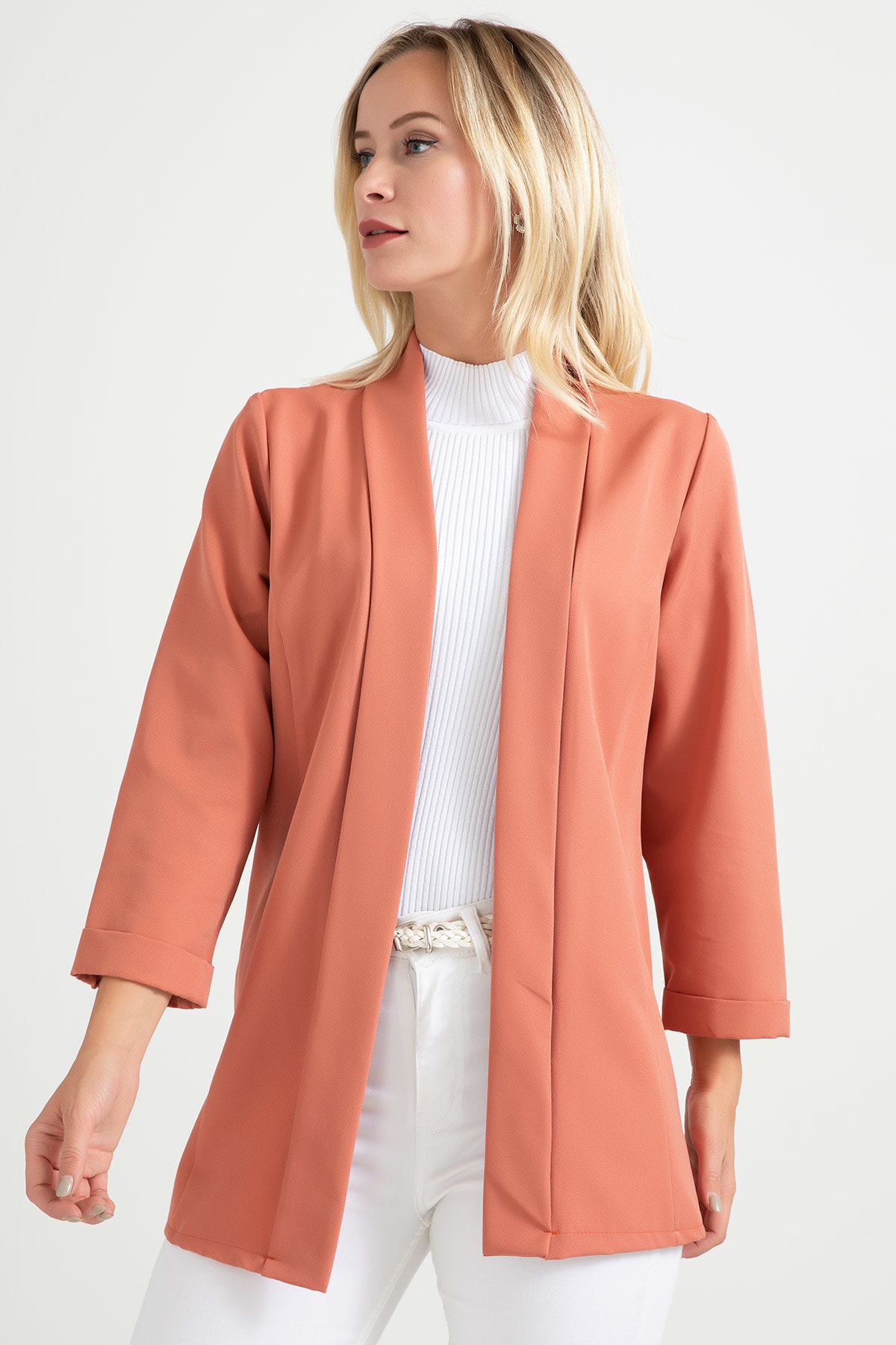 Women's Light Salmon Capri Sleeve Jacket - BEREN