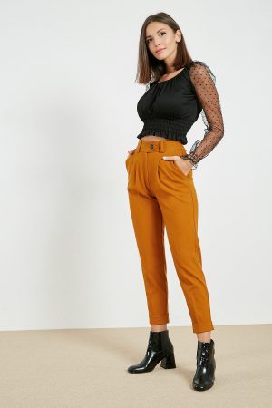 Double Trotter High Waist Carrot Trousers