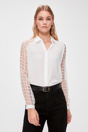 White Sleeve Detailed Shirt