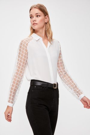 White Sleeve Detailed Shirt