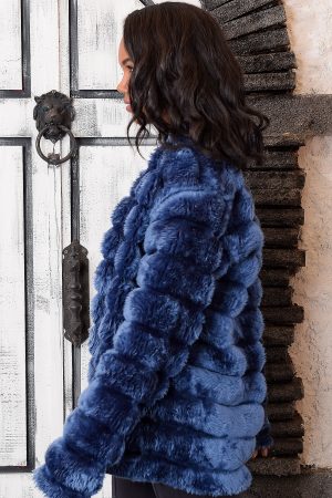 Women’s Blue Plush Fur Jacket