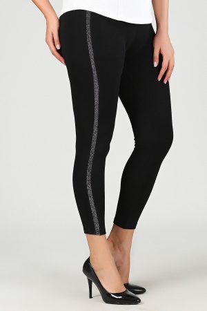 Women’s Black Glitter Ribbon Leggings