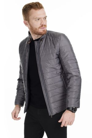 Men’s Gray Slim Fit Coat