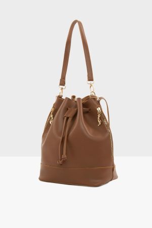 Women’s Brown Bottle Bottom Shoulder Bag