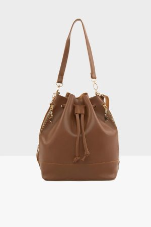 Women’s Brown Bottle Bottom Shoulder Bag