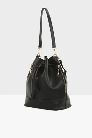 Women’s Black Bottle Bottom Shoulder Bag