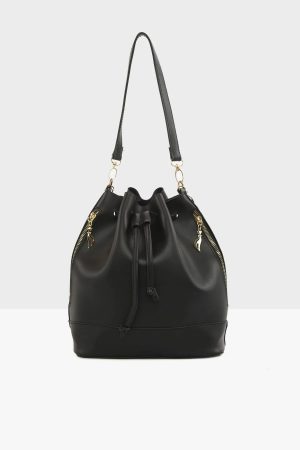 Women’s Black Bottle Bottom Shoulder Bag