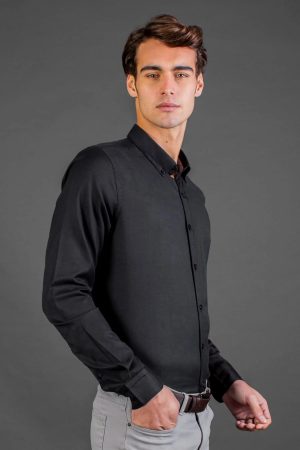 Men’s Black Slim Fit Sport Shirt