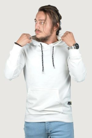 Men’s White Hooded Sweatshirt