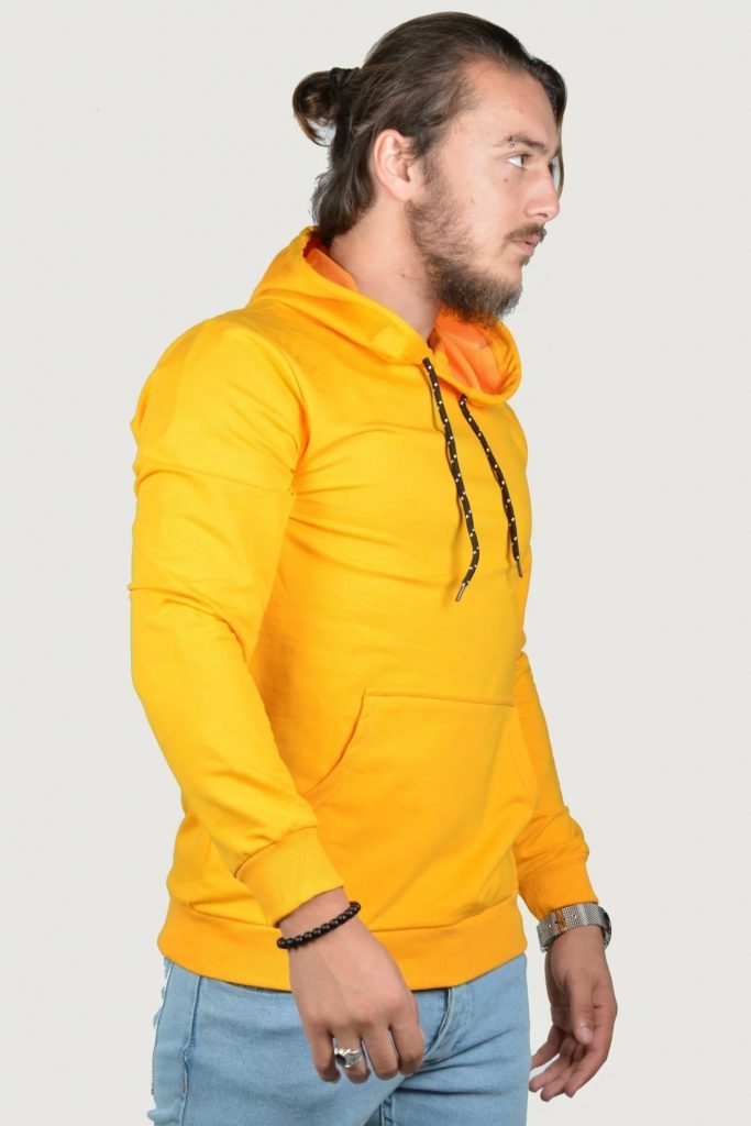 Men's Yellow Hooded Sweatshirt Beren Store