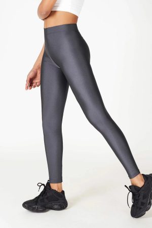Women’s Gray Shiny Leggings