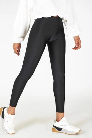 Women’s Black Shiny Leggings
