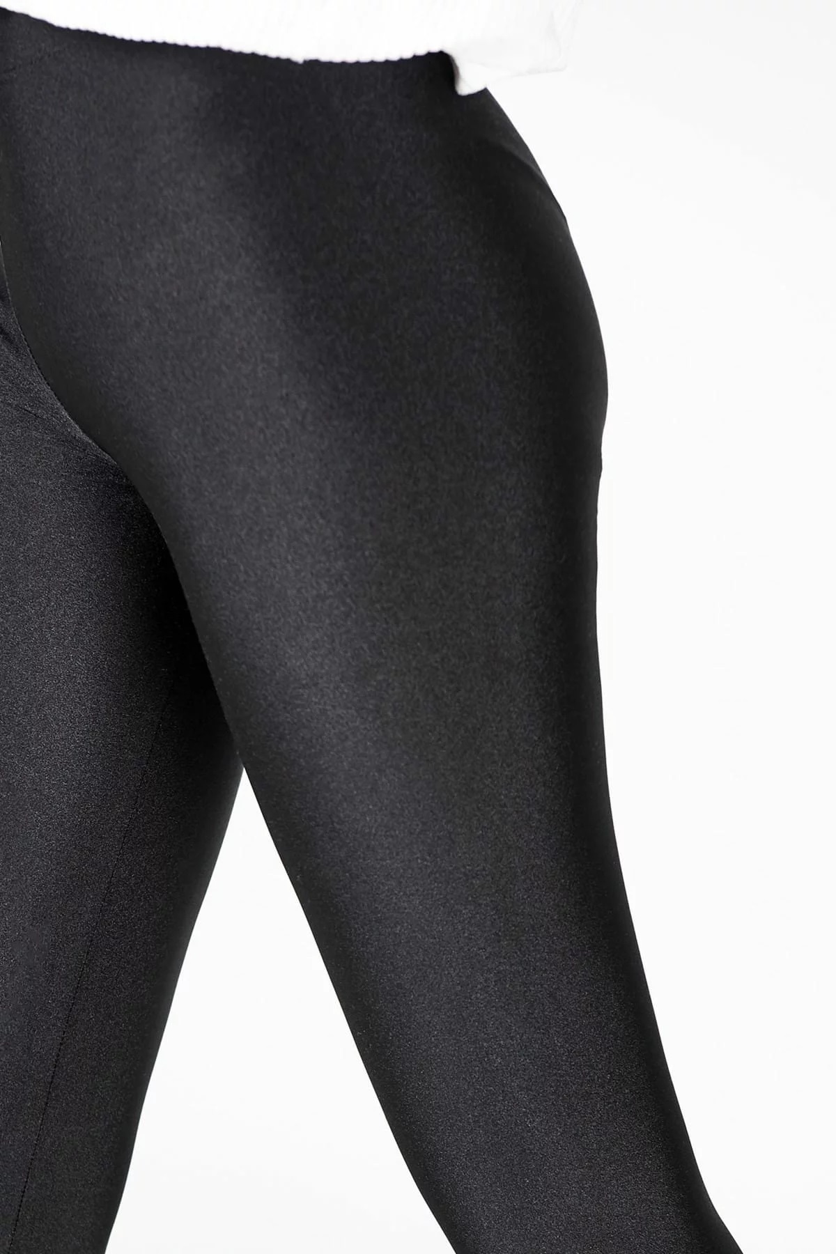 Women's Gray Shiny Leggings - BEREN