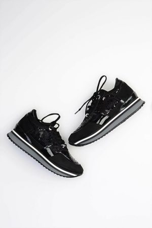 Women’s Black Patent Leather Casual Shoes