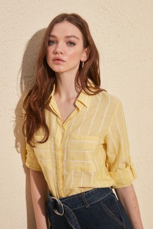 Women’s Yellow Pocket Detail Shirt