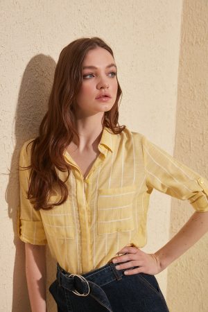 Women’s Yellow Pocket Detail Shirt