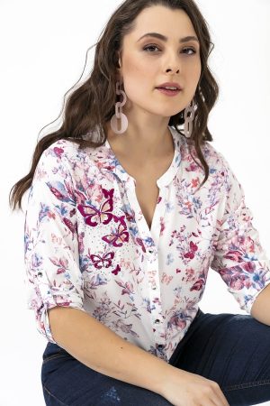 Women’s White Plus Size Crepe Shirt