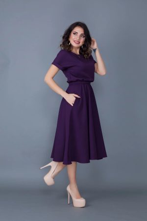 Women’s Plum Waist Elastic Dress