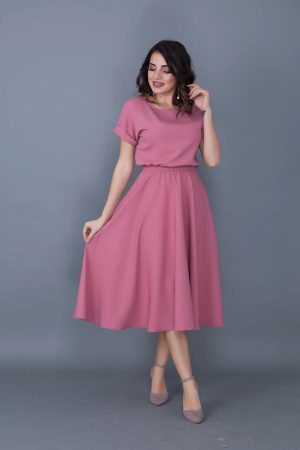 Women’s Rose Waist Elastic Dress