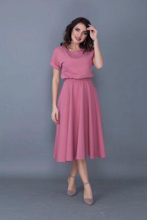 Women’s Rose Waist Elastic Dress
