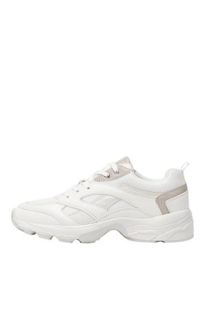 Women’s White Stripe Thick Soled Sneakers