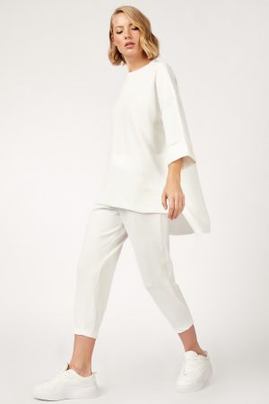 Women’s White Handles Folded Oversize Set