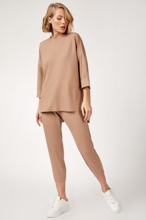 Women’s Brown Handles Folded Oversize Set