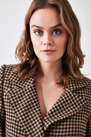 Women’s Brown Checkered Jacket