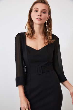 Women’s Black Belted Dress