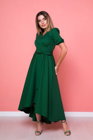 Women’s Green Asymmetric Cut Dress