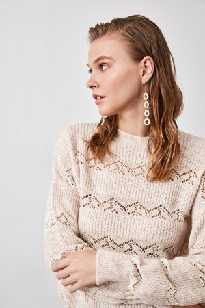 Women’s Beige Knitwear Sweater