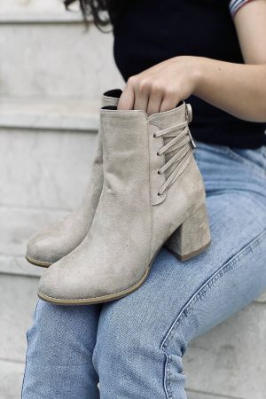 Women’s Gray Rope Zipper Boot