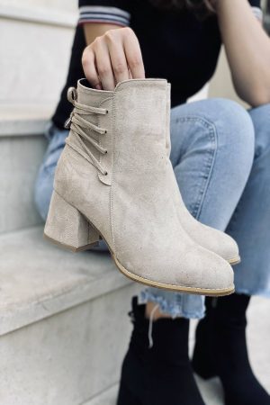 Women’s Gray Rope Zipper Boot