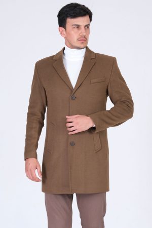 Men’s Brown V Neck Cachet Coat