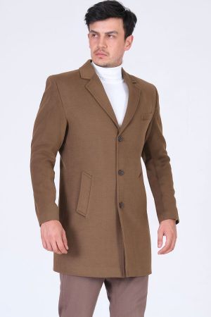 Men’s Brown V Neck Cachet Coat