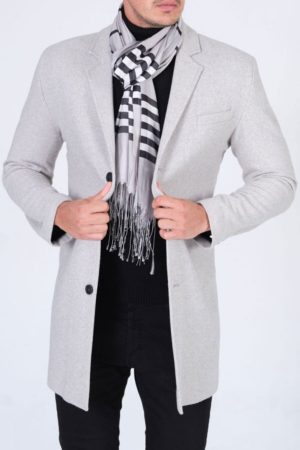 Men’s White V Neck Cachet Coat
