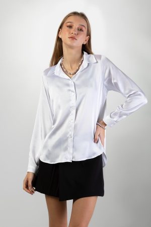 Women’s White Satin Shirt