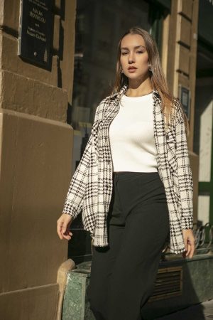 Women’s White Crowbar Lumberjack Jacket