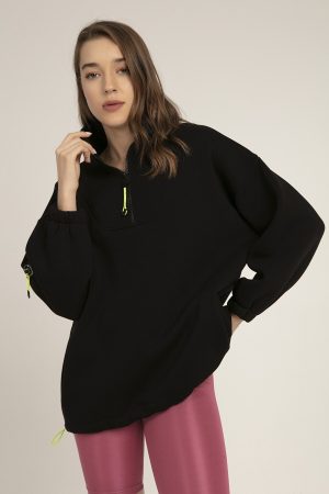 Women’s Black Raised Oversize Sweatshirt