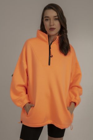 Women’s Orange Raised Oversize Sweatshirt
