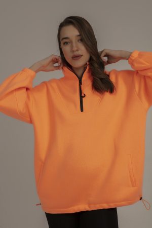 Women’s Orange Raised Oversize Sweatshirt