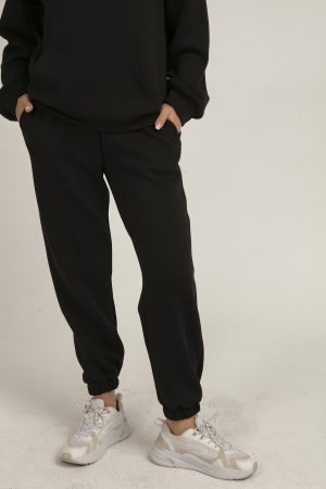 Women’s Black Hoodie Tracksuit Set