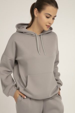 Women’s Gray Hoodie Tracksuit Set