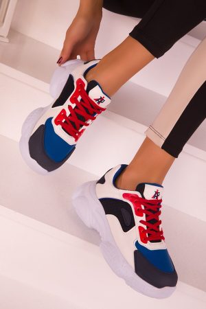 Women’s White Blue Red Sneaker