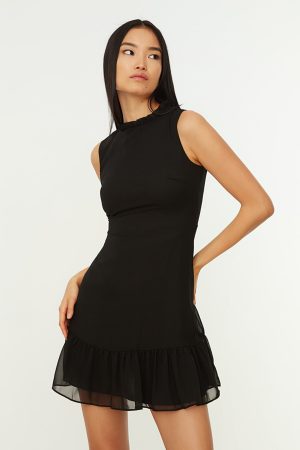 Women’s Black Frilly Dress