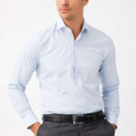 Light Blue Slim Fit Easy Iron Basic Shirt
